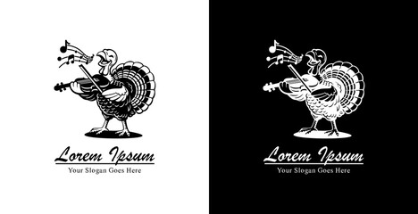 The logo design is a turkey playing the violin © Yohanes