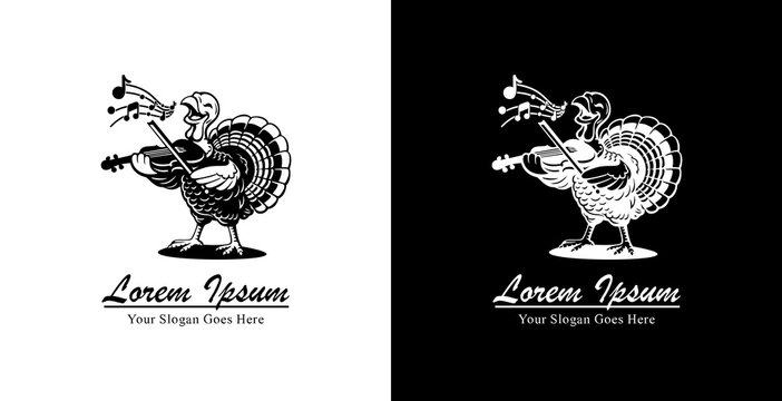 The logo design is a turkey playing the violin