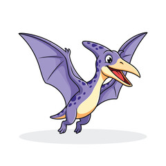 Cartoon Pterodactyl Flying Dinosaur Character Illustration © Aryasakti