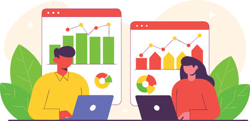 Fototapeta premium Growth Concept Showing Team Working Together to Achieve Business Success Goals. Professional Development and Performance Concept for Marketing and Strategy Visuals.