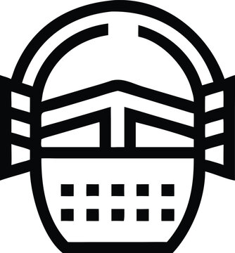 Full face protective helmet icon with visor and ventilation for sports or security