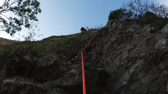 POV Belaying Slack River Sound Rock Climbing Adventure Les Etroits Devoluy
