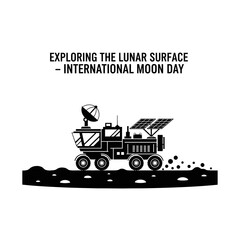 Lunar Rover Exploring Moon Surface. © Suhadi