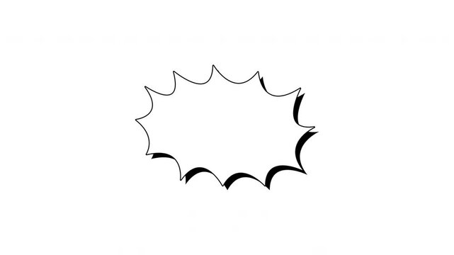 Animation Blank Comic Burst Speech Bubble On Alpha Background For Announcement Or Overlay