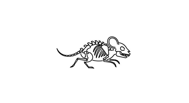 Cartoon Mouse Skeleton Illustration
