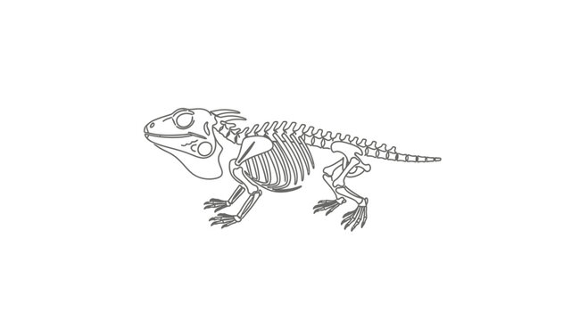 Bearded Dragon Skeleton Outline - Anatomical Illustration
