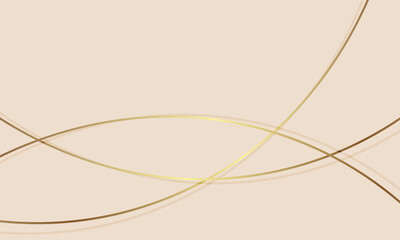 Sophisticated golden wave line design on a smooth light nude background with copy space. © Arom