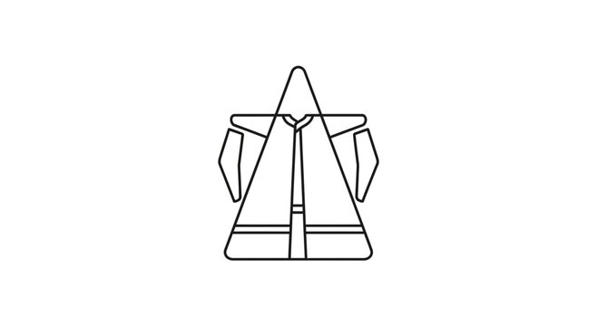 Minimalist outline of a chef's jacket, culinary uniform, professional kitchen attire icon