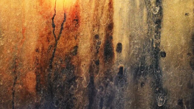 Dirty and dusty dark window glass in the sunset. Abstract dirty window glass background. Window with very dirty and dusty glass in daylight in the sunset. Condensation on the fogged windows glass.