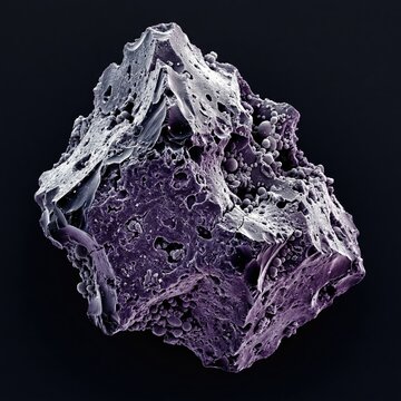 Volcanic Ash Glass Particle Featuring Vesicular Edges Ion-Abrasion Scanning Electron Micrograph The Study of Volcanic Activity