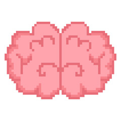 Fototapeta premium Human brain organ icon pixel art for anatomy and health
