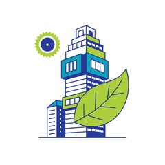Naklejka premium Green Building and Nature