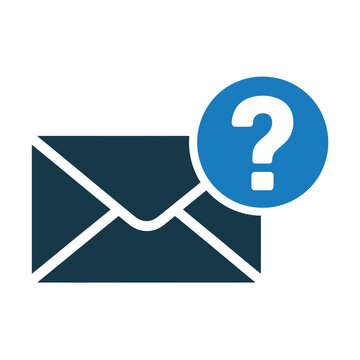 Vector of an envelope icon with a question mark indicating unknown or inquiry status