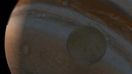 Europa satellite jupiter . 3d illustration © Wublie