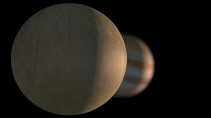 Europa satellite jupiter . 3d illustration © Wublie