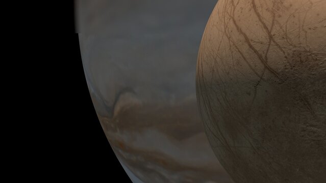 Europa satellite jupiter . 3d illustration