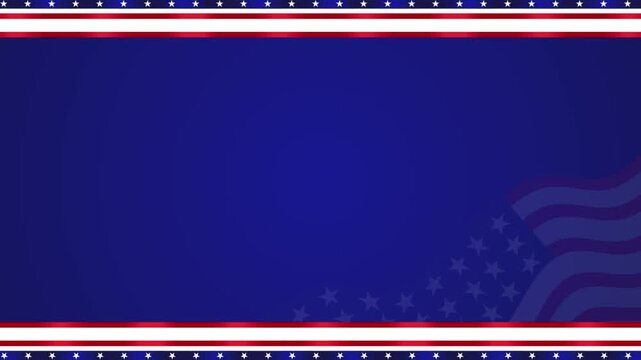 Patriotic USA Flag Animated Background Template. American Flag Motion Background