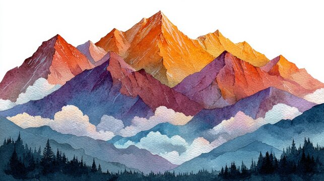 Macro-economic trend analysis depicted from a side angle using pastel watercolor flat design
