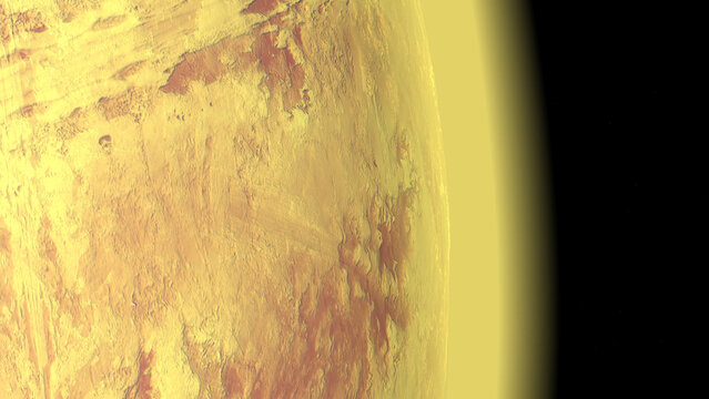 Saturn's moon Titan. 3d illustration