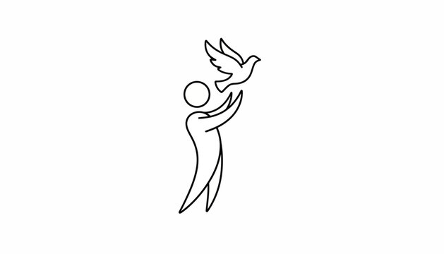 Person Releasing Dove, Symbol of Peace, Freedom, Hope, and Spirituality