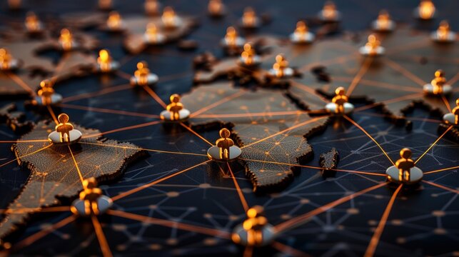 Global team harnessing digital networks for innovative success in international business ventures