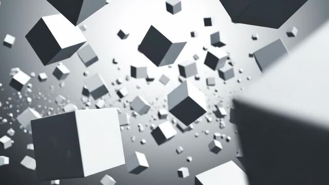 Abstract 3D Cubes Floating in Space