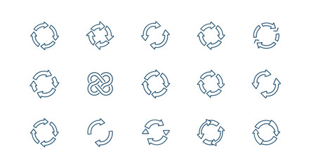 Fototapeta premium Refresh and Reload Circular Arrow Icons Set - Cycle, Loop, and Update Symbols