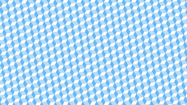 Seamless pattern featuring an optical illusion of receding blue and white cubes
