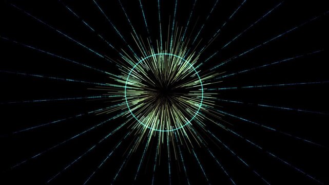 Luminous data blocks are pulled into a massive singularity and shredded into chaotic blue light streams. Visualizes secure cryptographic erase, ideal for cybersecurity explainer videos.
