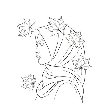 Woman Wearing a Hijab Headscarf.