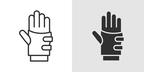 Obraz premium Wrist Support Icon representing protection, stability, and injury prevention for the wrist, commonly used in sports, fitness, medical care, and rehabilitation.