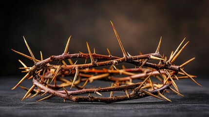 Fototapeta premium Crown of thorns symbolizing christ s suffering and sacrifice during good friday and easter tradition