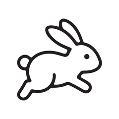 Obraz premium Rabbit jumping and running line icon