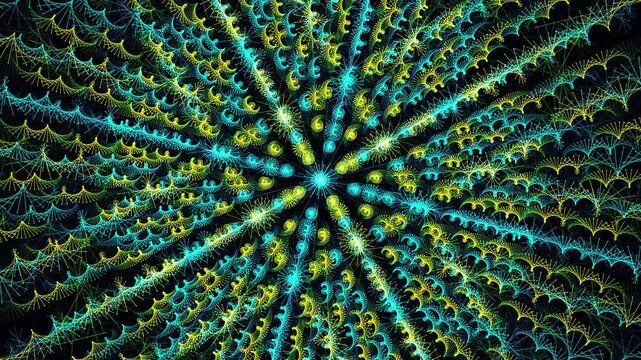 Microscopic synthetic double-helix matrix encodes payloads with cyan and amber luminescence. Represents high-density DNA cold archiving. Suitable for science documentary and broadcast motion graphics.