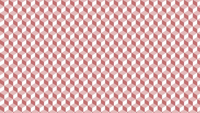 Seamless repeating pattern of three dimensional pink and white cube illusion wallpaper