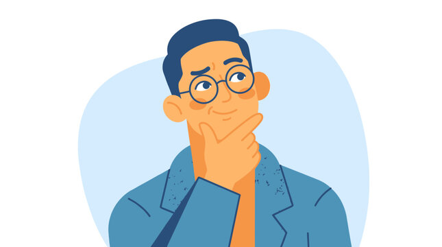 Contemplative Man: A thoughtful gentleman, glasses perched on his nose, lost in contemplation, pondering his next move, ideas bubbling to the surface.