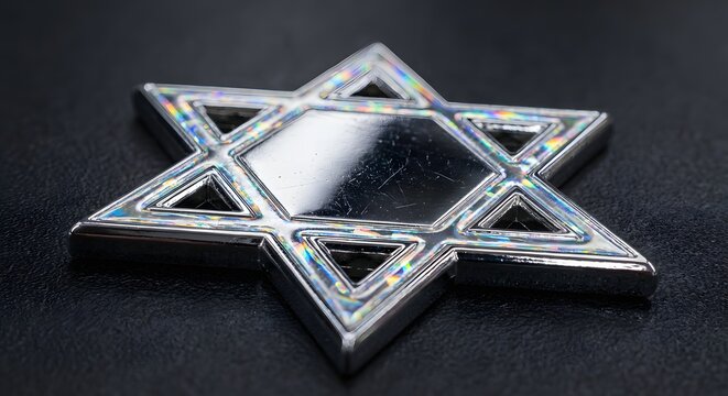 Star of David from metal and glass
