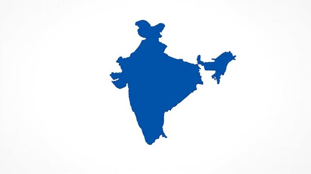 Abstract Animation of Chhattisgarh State Map Outline Silhouette Glowing over Minimalistic White Background for Indian Geography and Regional Cartography Education 4K Video Loop
