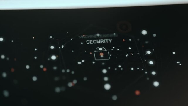 Machine Learning Security, Padlock icon symbol for data protection