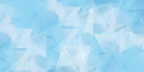 Obraz premium Abstract blue background design with layers of textured white transparent material in triangle simple abstract modern
