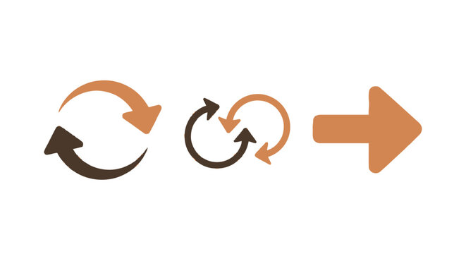Cycle and progress arrows illustration for continuous process and forward movement