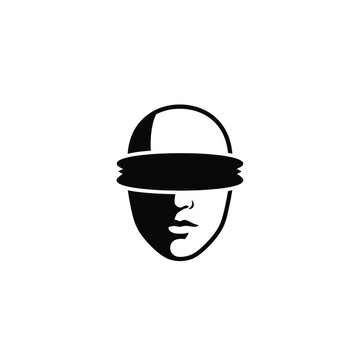 Abstract blindfolded face illustration.