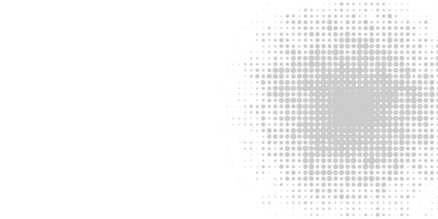 Abstract minimalist grey halftone dots pattern on white background with circular gradient effect and clean copy space for modern professional graphic design and corporate branding © Nahriyah