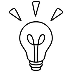 outline illustration of an ideal light bulb  © GOOKKIK