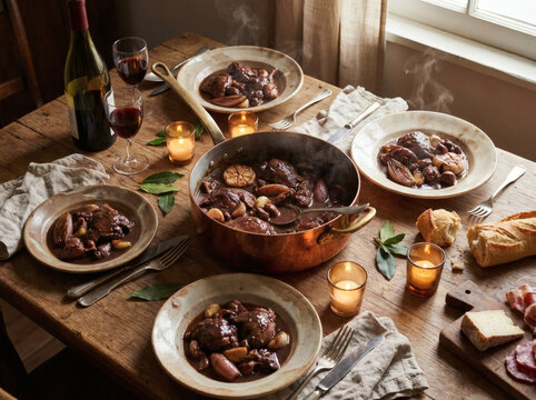 Salmis de Palombe Rustic Copper Pot Candlelit Artisanal Dinner