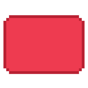 Red rounded rectangle button icon pixel art graphic element