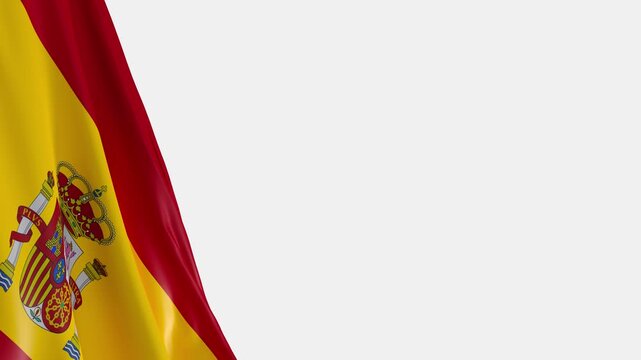 Spanish flag loop overlay on left side with transparent right copy space