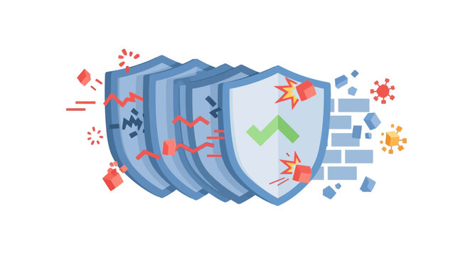 Shield Protecting from Cyber Threats Online.