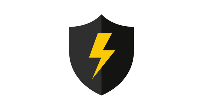 Shield with yellow lightning bolt symbol.