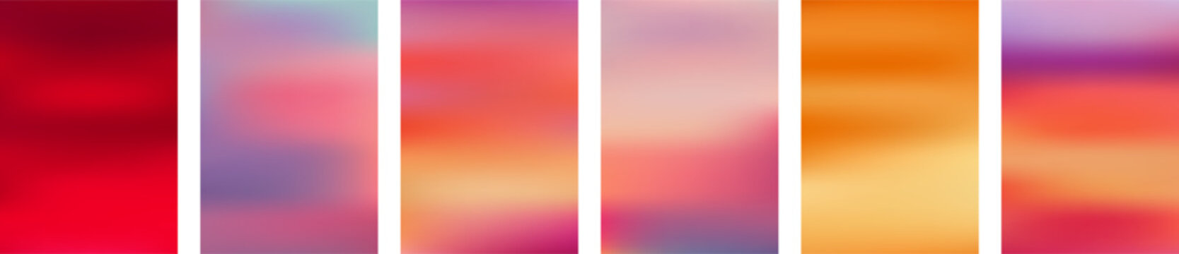 Abstract gradient collection featuring violet, purple, and red tones. Soft background textures with sunset-inspired color transitions. Ideal for posters, banners, and design projects.